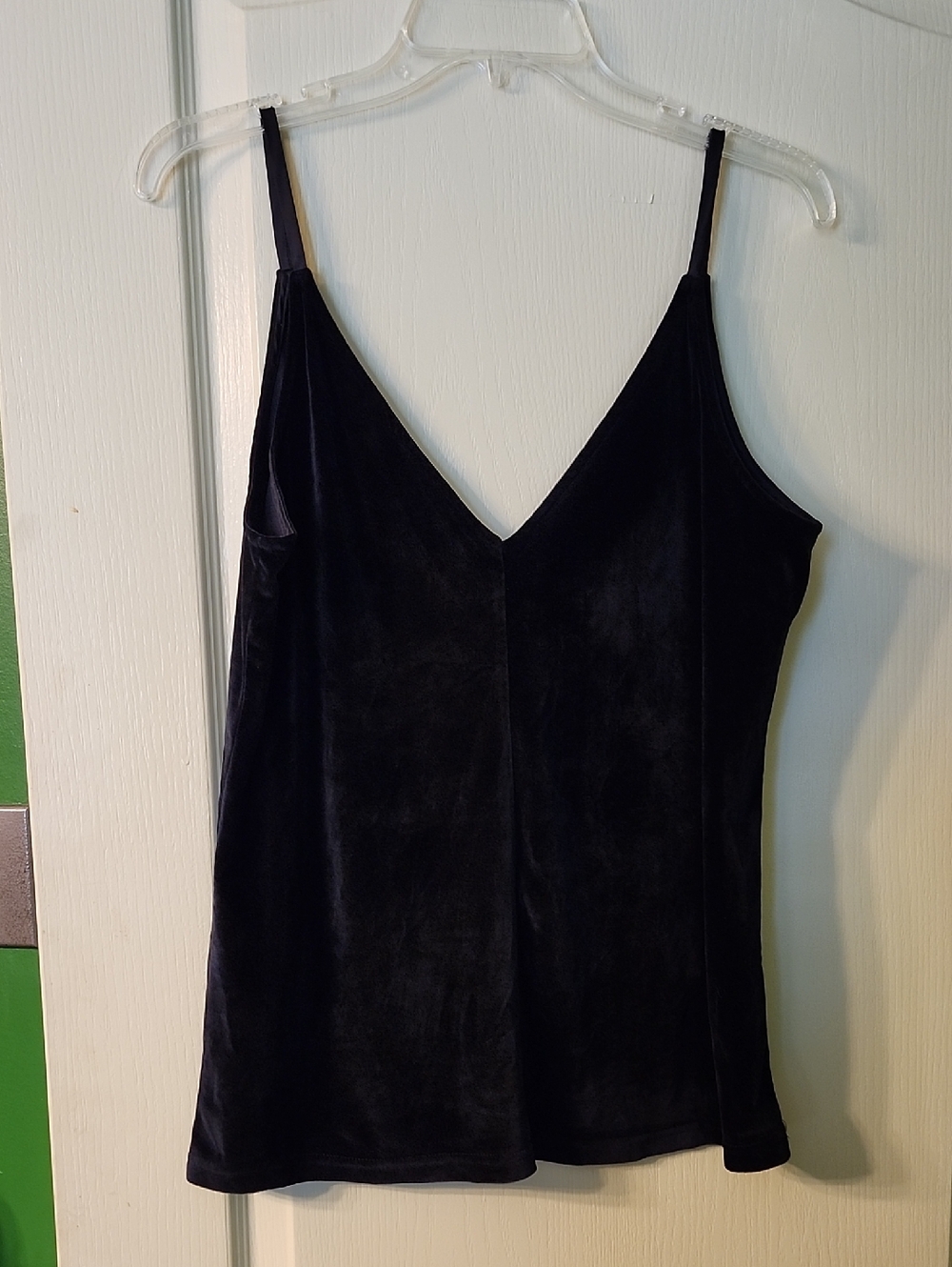 JONES NEW YORK BLACK VELVET V-NECK CAMI TANK TOP